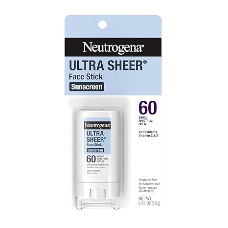 Neutrogena Ultra Sheer Stick Sunscreen for Face SPF 60, 0.47 fl. oz.
