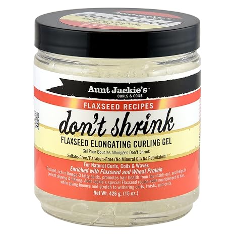 Aunt Jackie's Flaxseed Recipes Don't Shrink Elongating Hair Curling Gel for Natural Curls, 15 fl. oz.