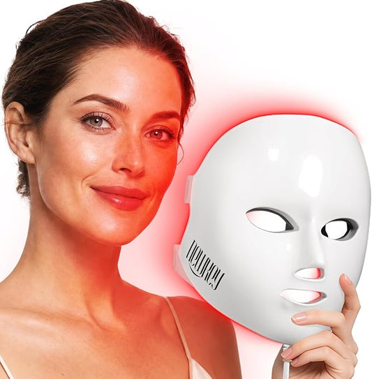 NEWKEY 4D LED Red Light Therapy Mask for Face Skin Glowing, 630nm