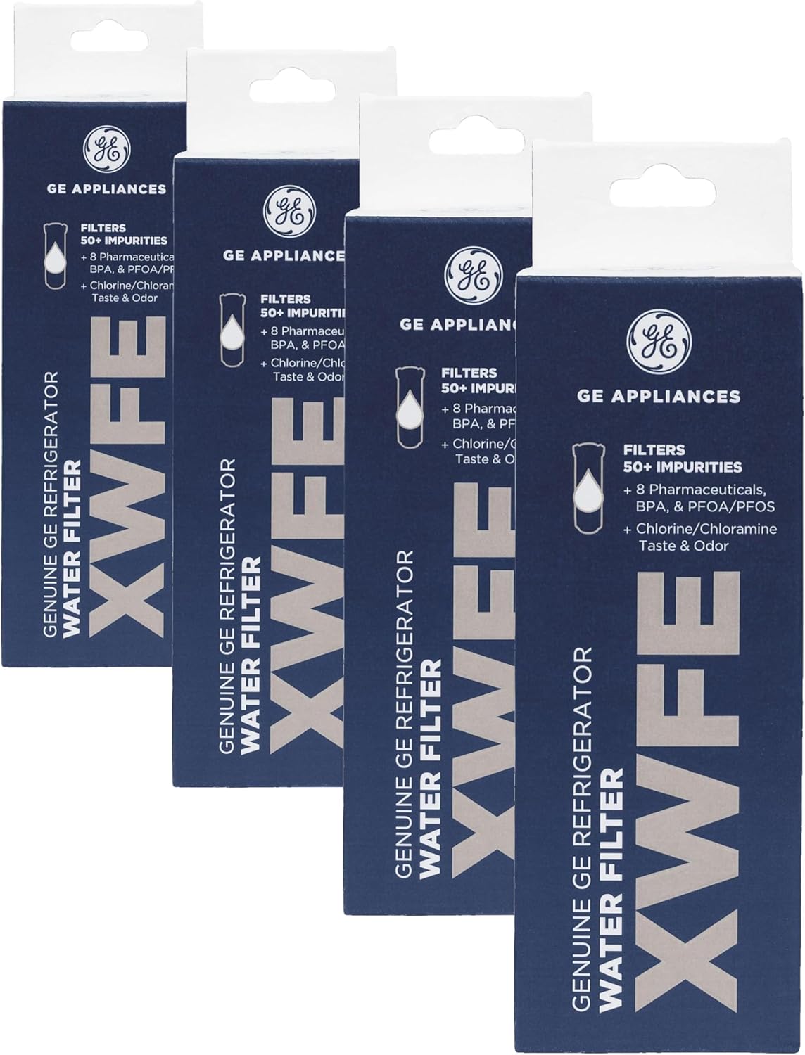 GE XWFE Refrigerator Water Filter with Smart Chip, Certified to Reduce Lead & Pharmaceuticals