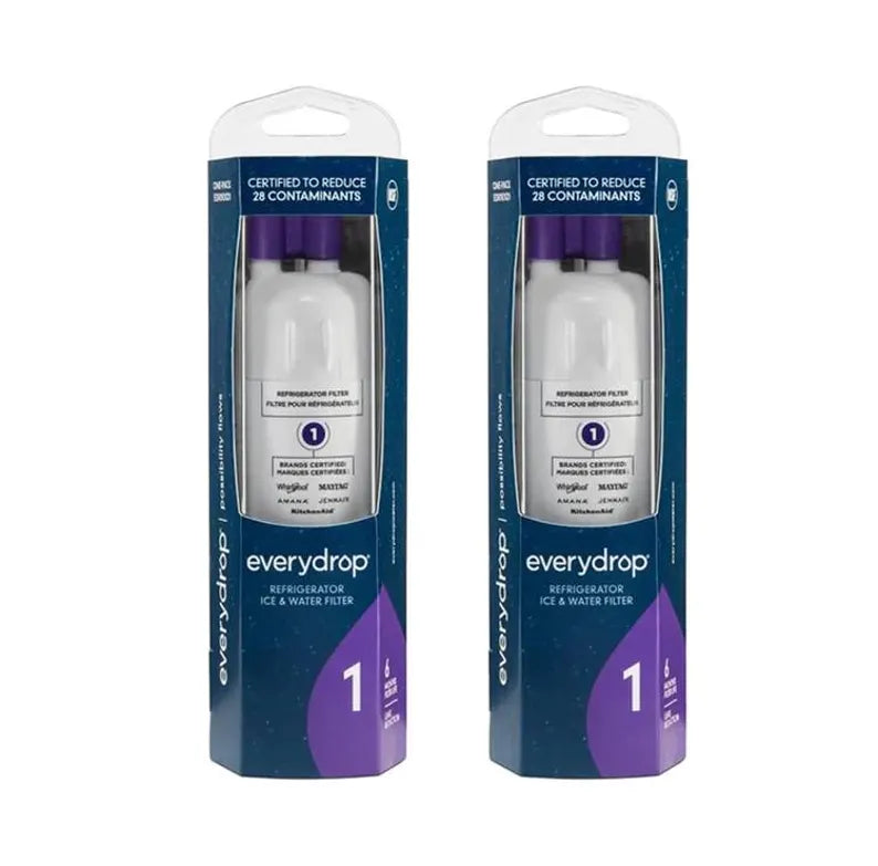 Two everydrop refrigerator ice and water filter packages on a white background